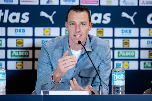 Dortmund 17.05.2026, Handball, Herren, Länderspiel, Deutschland Dänemark Dominik Klein eine der Botschafterin für die Handball-WM 2026 in Deutschland bei der Vorstellung vor dem Länderspiel