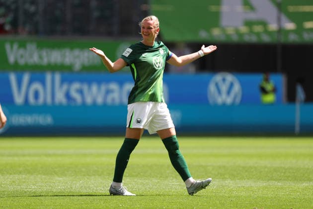VfL vs. Nürnberg, BL Frauen Wolfsburg, 17.05.2026, Fußball, Frauen, Google Pixel Bundesliga, Saison 2025 2026, VfL Wolfsburg vs 1. FC Nürnberg: Alexandra Popp (VfL Wolfsburg) jubelt nach ihrem Tor zum 2:0 AOK Stadion Niedersachsen Deutschland