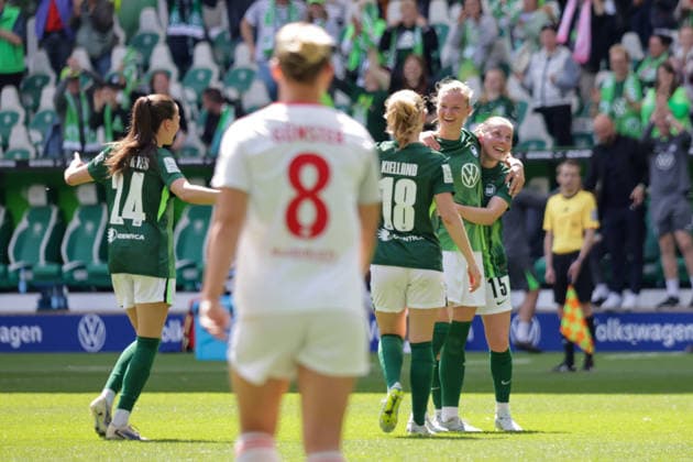 17.05.2026, xgrfx, Fussball Google Pixel Frauen-Bundesliga, VfL Wolfsburg - 1.FC Nürnberg v.l. Tor, Alexandra Popp zum 2:0 (VfL Wolfsburg) (DFL DFB REGULATIONS PROHIBIT ANY USE OF PHOTOGRAPHS as IMAGE SEQUENCES and or QUASI-VIDEO) Wolfsburg