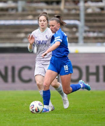 17.05.2026, Hänsch-Arena, Meppen, GER, Fußball, 2. Bundesliga, Frauen: SV Meppen vs VfL Bochum, Lana Hubbeling (SV Meppen 18) DFL REGULATIONS PROHIBIT ANY USE OF PHOTOGRAPHS AS IMAGE SEQUENCES AND OR QUASI-VIDEO. Meppen Niedersachsen Deutschland Hänsch-Arena