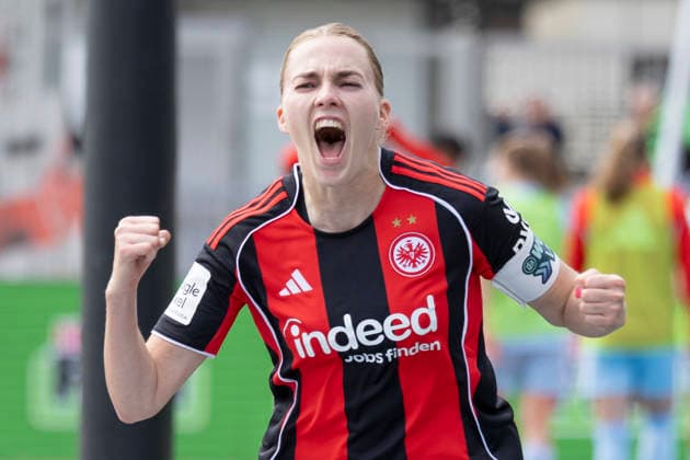 Google Pixel Frauen Bundesliga: Eintracht Frankfurt - 1. FC Union Berlin, 17.05.2026 Laura Freigang (Eintracht Frankfurt 10) feiert bejubelt ihr Tor zum Ausgleich 2:2, Freisteller, Portrait Porträt, Eintracht Frankfurt - 1. FC Union Berlin, Frankfurt, Stadion am Brentanobad, 17.5.2026 Copyright: xBEAUTIFULxSPORTS Gawlikx