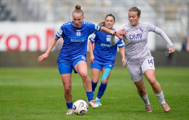 17.05.2026, Hänsch-Arena, Meppen, GER, Fußball, 2. Bundesliga, Frauen: SV Meppen vs VfL Bochum, Lilly Bartke (SV Meppen 24) DFL REGULATIONS PROHIBIT ANY USE OF PHOTOGRAPHS AS IMAGE SEQUENCES AND OR QUASI-VIDEO. Meppen Niedersachsen Deutschland Hänsch-Arena