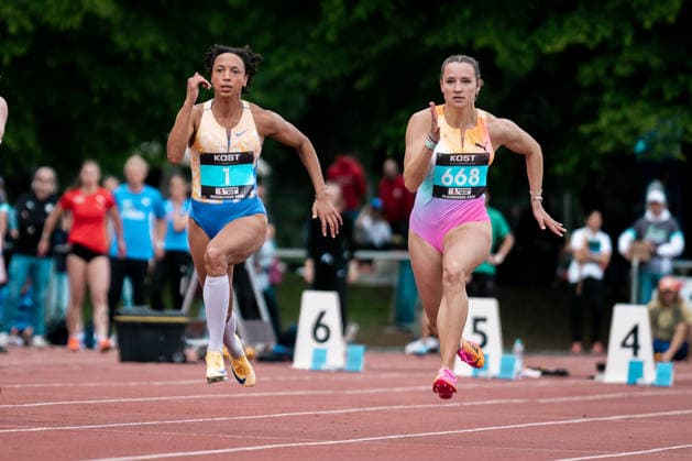 Malaika Mihambo (LG Kurpfalz, 80m Frauen, 1), Rosina Schneider (TV Sulz, 80m Frauen, 668), GER, Leichtathletik, Athletics, Internationales KOST Laeufermeeting, Pliezhausen, 17.05.2026, GER, Leichtathletik, Athletics, Internationales KOST Laeufermeeting, Pliezhausen, 17.05.2026 Pliezhausen Copyright: xStefanxMayerx EP_SMR