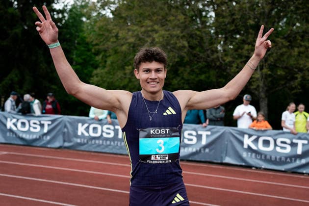 Owe Fischer-Breiholz (Koenigsteiner LV, 300m Huerden Maenner, 3), GER, Leichtathletik, Athletics, Internationales KOST Laeufermeeting, Pliezhausen, 17.05.2026, GER, Leichtathletik, Athletics, Internationales KOST Laeufermeeting, Pliezhausen, 17.05.2026 Pliezhausen Copyright: xStefanxMayerx EP_SMR