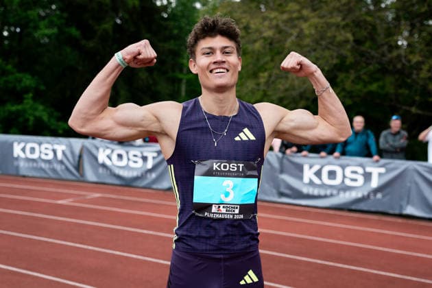 Owe Fischer-Breiholz (Koenigsteiner LV, 300m Huerden Maenner, 3), GER, Leichtathletik, Athletics, Internationales KOST Laeufermeeting, Pliezhausen, 17.05.2026, GER, Leichtathletik, Athletics, Internationales KOST Laeufermeeting, Pliezhausen, 17.05.2026 Pliezhausen Copyright: xStefanxMayerx EP_SMR