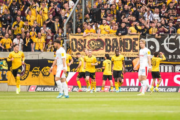 17.05.2026, xomx, Fussball 2.Bundesliga, Dynamo Dresden - Holstein Kiel v.l. jubelt, Torjubel, Tor, Goal, Jubel, Freude, freuen zum 1:0 durch Vincent Vermeij (Dynamo Dresden) (DFL DFB REGULATIONS PROHIBIT ANY USE OF PHOTOGRAPHS as IMAGE SEQUENCES and or QUASI-VIDEO) Dresden