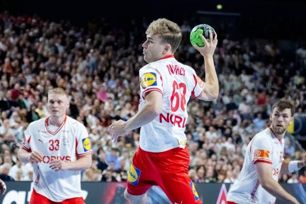 Sport Bilder des Tages Dortmund 17.05.2026, Handball, Herren, Länderspiel, Deutschland Dänemark Victor Amnitzboll Norlyk (Dänemark, 68) beim Torwurf *** Dortmund 17 05 2026, Handball, Men, International match, Germany Denmark Victor Amnitzboll Norlyk Denmark, 68 on goal throw