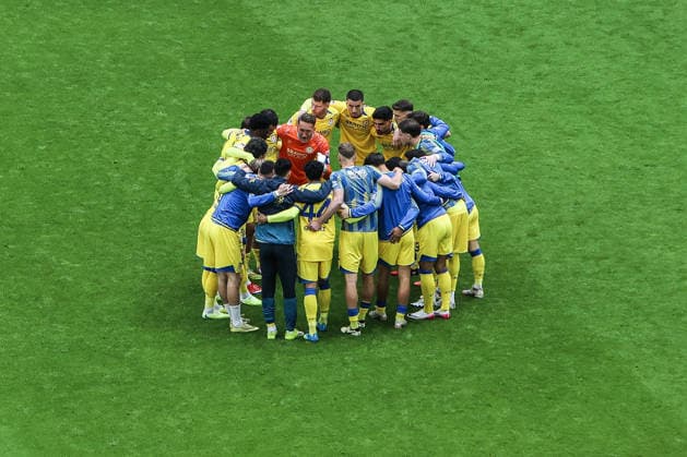Fussball, 2. Bundesliga Saison 2025 2026 34. Spieltag FC Schalke 04 - Eintracht Braunschweig 17.05.2026, VELTINS-Arena Teamkreis Eintracht Braunschweig Gelsenkirchen VELTINS-Arena Nordrhein-Westfalen Deutschland