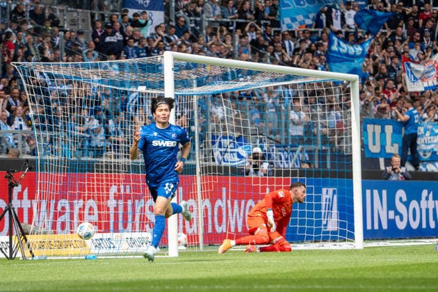 17.05.2026, xdaymx, Fussball 2.Bundesliga, Karlsruher SC - VfL Bochum, Torjubel von Shio Fukuda (Karlsruher SC) zum 1:1 (DFL DFB REGULATIONS PROHIBIT ANY USE OF PHOTOGRAPHS as IMAGE SEQUENCES and or QUASI-VIDEO) Karlsruhe