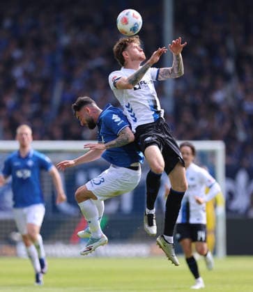 16.05.2026, Fussball 2. Bundesliga, SV Darmstadt 98 - SC Paderborn, v.l., Marco Richter (SV Darmstadt 98), Calvin Brackelmann (SC Paderborn) DFL DFB REGULATIONS PROHIBIT ANY USE OF PHOTOGRAPHS AS IMAGE SEQUENCES AND OR QUASI-VIDEO. xdcx