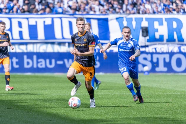 Deutschland: 2.Bundesliga, 34. Spieltag, Saison 2025 2026, 1.FC Magdeburg vs 1. FC Kaiserslautern Avnet Arena (Magdeburg) : Kunze Fabian (1. FC Kaiserslautern, 6), Atik Baris (1. FC Magdeburg, 23)