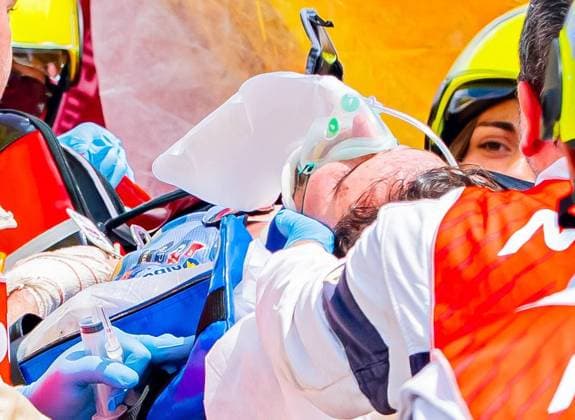 Alex Marquez (73 ESP Gresini Racing) suffers a serious accident during the race at the MotoGP Catalonia Grand Prix 2026 in Montmelo Spain on 16 May 2026 Cordon Press 