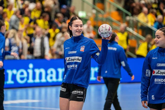HSG Blomberg-Lippe (GER) vs. Borussia Dortmund (GER) Handball, 1. Handball Bundesliga Frauen, Finale, Spiel 1, 17.5.2026, Saision 2025 2026, Dortmund Nuria Bucher (HSG Blomberg-Lippe, 21) beim Aufwearmen Dortmund Sporthalle Wellinghofen Deutschland