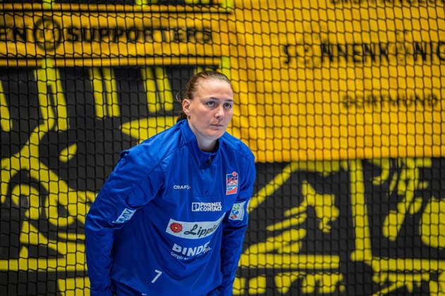 HSG Blomberg-Lippe (GER) vs. Borussia Dortmund (GER) Handball, 1. Handball Bundesliga Frauen, Finale, Spiel 1, 17.5.2026, Saision 2025 2026, Dortmund Diana Magnusdottir (HSG Blomberg-Lippe, 07) beim Aufwaermen Dortmund Sporthalle Wellinghofen Deutschland