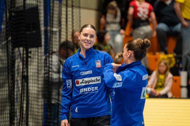 HSG Blomberg-Lippe (GER) vs. Borussia Dortmund (GER) Handball, 1. Handball Bundesliga Frauen, Finale, Spiel 1, 17.5.2026, Saision 2025 2026, Dortmund Andrea Jacobsen (HSG Blomberg-Lippe, 04) beim Aufwaermen Dortmund Sporthalle Wellinghofen Deutschland