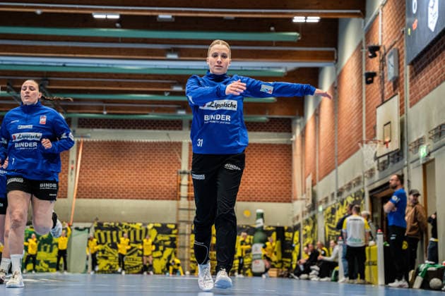HSG Blomberg-Lippe (GER) vs. Borussia Dortmund (GER) Handball, 1. Handball Bundesliga Frauen, Finale, Spiel 1, 17.5.2026, Saision 2025 2026, Dortmund Alexia Hauf (HSG Blomberg-Lippe, 31) beim Aufwaermen Dortmund Sporthalle Wellinghofen Deutschland