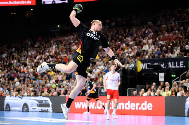 Koeln: Handball Laenderspiel - Deutschland - Daenemark Justus Fischer (Deutschland) Koeln Lanxess Arena Deutschland