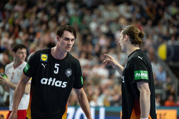 Mens Handball international match, Länderspiel, Nationalmannschaft Germany - Denmark. May 17, 2026 Miro Schluroff (Germany Deutschland, 5), Juri Knorr (Germany Deutschland, 15), ; Mens Handball International Match, Germany - Denmark. May 17, 2026 Copyright: xBEAUTIFULxSPORTS Erlhofx