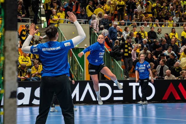 HSG Blomberg-Lippe (GER) vs. Borussia Dortmund (GER) Handball, 1. Handball Bundesliga Frauen, Finale, Spiel 1, 17.5.2026, Saision 2025 2026, Dortmund Judith Tietjen (HSG Blomberg-Lippe, 22) im Torwurf beim Aufwaermen Dortmund Sporthalle Wellinghofen Deutschland
