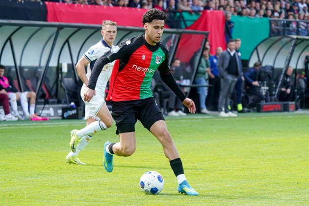2026-05-17 N.E.C. Nijmegen v Go Ahead Eagles - Dutch Eredivisie NIJMEGEN, NETHERLANDS - MAY 17: Sami Ouaissa of NEC Nijmegen runs with the ball during a Dutch Eredivisie at Goffertstadion on May 17, 2026 in Nijmegen, Netherlands. Nijmegen Goffertstadion Netherlands Content not available for redistribution in The Netherlands directly or indirectly through any third parties. Copyright: xJeroenxMeuwsenx