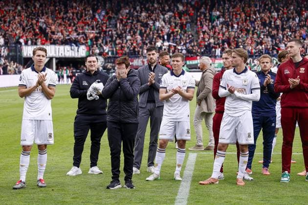 NIJMEGEN , 17-05-2026 , Stadium De Goffert , season 2025 2026 , Dutch Eredivisie football . match between NEC Nijmegen and Go Ahead Eagles, Picture shows emotional GA Eagles kit manager Carla Whittie after her last match NEC - Go Ahead Eagles  x203761079x Copyright: