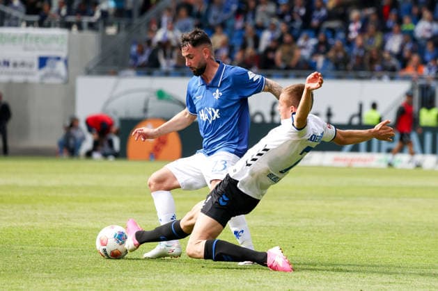 2026.05.17 xjfx 2.Bundesliga SV Darmstadt 98 - SC Paderborn v.l., Marco Richter (SV Darmstadt 98), Filip Bilbija (SC Paderborn), zweikampf, action, aktion, battles for the Ball (DFL DFB REGULATIONS PROHIBIT ANY USE OF PHOTOGRAPHS as IMAGE SEQUENCES and or QUASI-VIDEO)