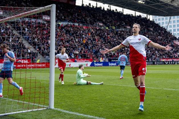 UTRECHT - David Min scores the 2-0 during the Dutch Eredivisie match between FC Utrecht and Fortuna Sittard at Galgenwaard Stadium on May 17, 2026 in Utrecht, the Netherlands. RONALD HOOGENDOORN ANP Eredivisie 2025-2026 xVIxANPxSportx xxANPxIVx 558552132 originalFilename: 558552132.jpg