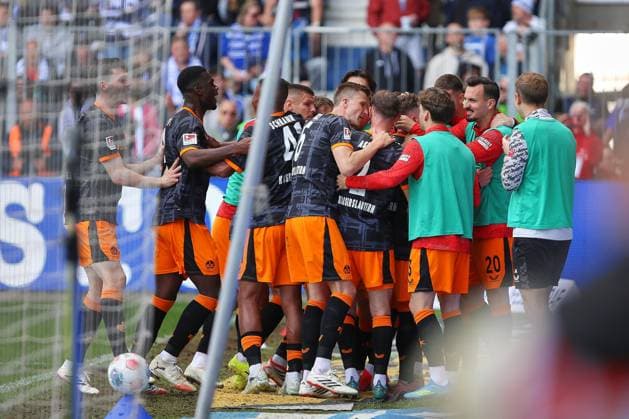 Magdeburg, Sachsen-Anhalt, Deutschland, 17.05.2026: Avnet Arena: 34. Spieltag, Saison 2025 26, 2. Fußball-Bundesliga: 1. FC Magdeburg - 1. FC Kaiserslautern: Torjubel nach dem 1:0 durch Marlon Ritter in der 63. Minute