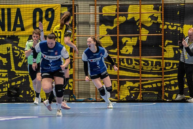 HSG Blomberg-Lippe (GER) vs. Borussia Dortmund (GER) Handball, 1. Handball Bundesliga Frauen, Finale, Spiel 1, 17.5.2026, Saision 2025 2026, Dortmund Nieke Kuehne (HSG Blomberg-Lippe, 09) jubelt nach einem Tor Dortmund Sporthalle Wellinghofen Deutschland