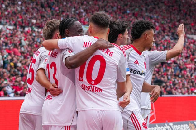 Deutschland: Fussball 2. Bundesliga, Saison 2025 26, 34. Spieltag, Hannover 96 vs 1. FC Nürnberg, 17.05.2026, Heinz von Heiden Arena (Hannover, Niedersachsen) Torjubel zum 2:2 durch Mohamed Ali Zoma (1. FC Nürnberg, 23) Freude Jubel Emotionen