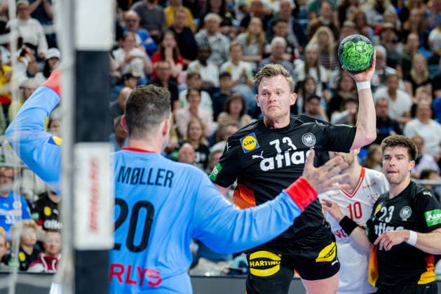 Dortmund 17.05.2026, Handball, Herren, Länderspiel, Deutschland Dänemark Timo Kastening (Deutschland, 73) beim Torwurf gegen Kevin Moller (Dänemark, 20)