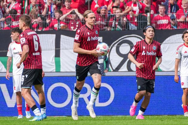 Deutschland: Fussball 2. Bundesliga, Saison 2025 26, 34. Spieltag, Hannover 96 vs 1. FC Nürnberg, 17.05.2026, Heinz von Heiden Arena (Hannover, Niedersachsen) Tor zum 3:2 durch Stefan Teitur Thordarson, Stefan Teitur Thordarson (Hannover 96, 23) Freude Jubel Emotionen