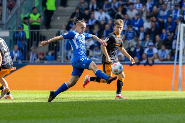 Deutschland: 2.Bundesliga, 34. Spieltag, Saison 2025 2026, 1.FC Magdeburg vs 1. FC Kaiserslautern Avnet Arena (Magdeburg) : Atik Baris (1. FC Magdeburg, 23)