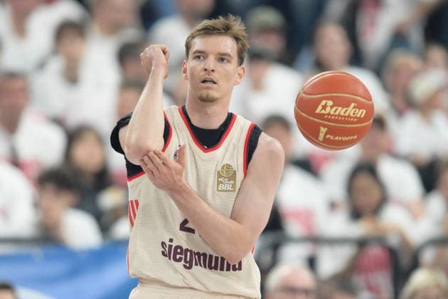 Basketball, easy Credit BBL, 20260517, FC Bayern München - Vet-Concept Gladiators Trier. Im Bild Justus HOLLATZ (Bayern, 21). München SAP Garden Bayern Deutschland Copyright: Passion2Press.dex xMarkusxFischex