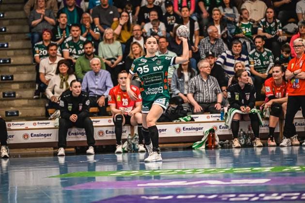 Szene mit Lara Däuble (95; Frisch auf Göppingen Frauen) in der EWS Arena Szene mit Lara Däuble (95; Frisch auf Göppingen Frauen)