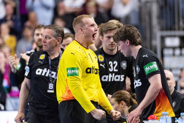 Mens Handball international match, Länderspiel, Nationalmannschaft Germany - Denmark. May 17, 2026 David Spaeth (Germany Deutschland, 1), ; Mens Handball International Match, Germany - Denmark. May 17, 2026 Copyright: xBEAUTIFULxSPORTS Erlhofx