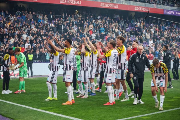 SOCCER - BL, A.Wien vs LASK VIENNA,AUSTRIA,17.MAY.26 - SOCCER - ADMIRAL Bundesliga, championship group, FK Austria Wien vs Linzer ASK. Image shows the rejoicing of the team LASK.  GEPAxpictures xManuelxBinder