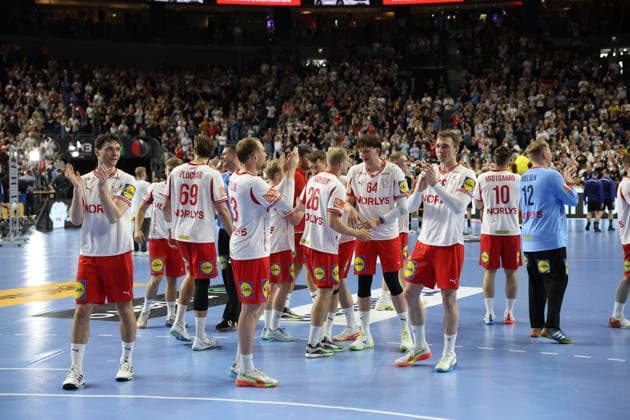 Daenemark nach Spielende und dem Sieg ueber Deutschland Deutschland vs. Daenemark, Handball, Maenner, Laenderspiel, 17.05.2026 Deutschland vs. Daenemark, Handball, Maenner, Laenderspiel, 17.05.2026 Koeln Copyright: xEibner-Pressefotox xThomasxStoeckerx EP_TSR