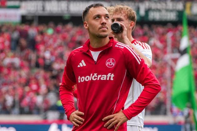 Deutschland: Fussball 2. Bundesliga, Saison 2025 26, 34. Spieltag, Hannover 96 vs 1. FC Nürnberg, 17.05.2026, Heinz von Heiden Arena (Hannover, Niedersachsen) Julian Justvan (1. FC Nürnberg, 10)