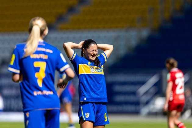 Google Pixel Frauen-Bundesliga: FC Carl Zeiss Jena vs. 1. FC Köln; Jena; 17.05.2026 Olivia Johansson Alcaide ( 9; FC Carl Zeiss Jena) Google Pixel Frauen-Bundesliga: FC Carl Zeiss Jena vs. 1. FC Köln; ad hoc arena im Ernst-Abbe-Sportfeld; 17.05.2026 DFB REGULATIONS PROHIBIT ANY USE OF PHOTOGRAPHS AS IMAGE SEQUENCES AND OR QUASI-VIDEO. Copyright: xBEAUTIFULxSPORTS Duehringx