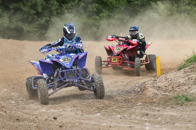 Matteo Stiller (35) DEU Yamaha und Adam Tucek (91) CZE Yamaha , Deutschland, Motorsport, ADAC Motocross Schopfheim 2026, DMX Quad Deutsche Meisterschaft, 1. Lauf, 17.05.2026, Schopfheim Motocross Rennstrecke Deutschland Copyright: xGrantxHubbsx