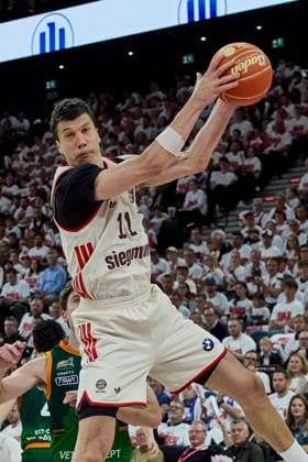 Deutsche Basketball Bundesliga (BBL), FC Bayern München Basketball vs VET-CONCEPT GLADIATORS Trier, München FC Bayern Basketball, Trier VET-CONCEPT GLADIATORS, 2026-05-17 in München (SAP Garden) LUCIC Vladimir (FC Bayern München Basketball Small Forward (SF) Nr11-FCBB11) sportworld München SAP Garden Bayern Deutschland