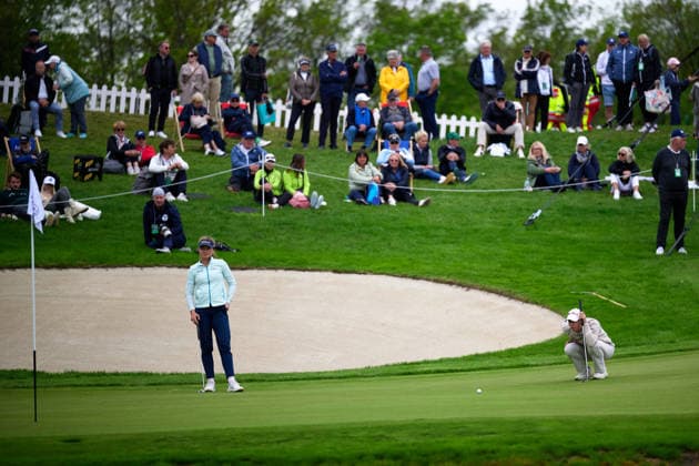 GER, Winsen (Luhe), Amundi German Masters, Ladies European Tour (LET), (14.05.-17.05.2026), Green Eagle Golf Courses, Round 4, Sara Kouskova (Czech Republic), Alexandra Foersterling (Germany), Loch 18, Runde 4, Samstag 17.05.2026, GER, Winsen (Luhe), Amundi German Masters, Ladies European Tour (LET), (14.05.-17.05.2026), Green Eagle Golf Courses, Copyright: xClaudiusxRauchx