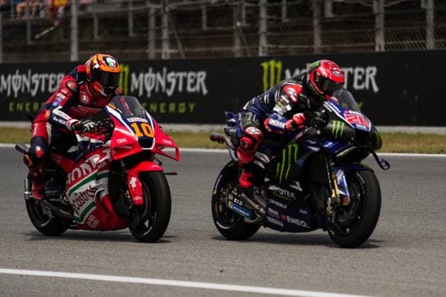 May 17, 2026, Barcelona, Barcelona, Spain: MONTMELO, SPAIN - MAY 17: Luca Marini 10 of Honda HRC Castrolin and Fabio Quartararo 20 of Monster Energy Yamaha MotoGP Team action during the MotoGP Grand Prix of Catalunya at Circuit de Barcelona-Catalunya on May 17, 2026 in Montmelo, Spain. MotoGP Grand Prix Of Catalunya  - ZUMAs316 20260517_znp_s316_023 Copyright: xMartixSeguraxRamonedax