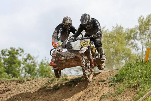 Pierre Seifert DEU und Bruno Kälin CHE (3) SMT-AMS , Deutschland, Motorsport, ADAC Motocross Schopfheim 2026, DMX Seitenwagen Deutsche Meisterschaft, 1. Lauf, 17.05.2026, Schopfheim Motocross Rennstrecke Deutschland Copyright: xGrantxHubbsx