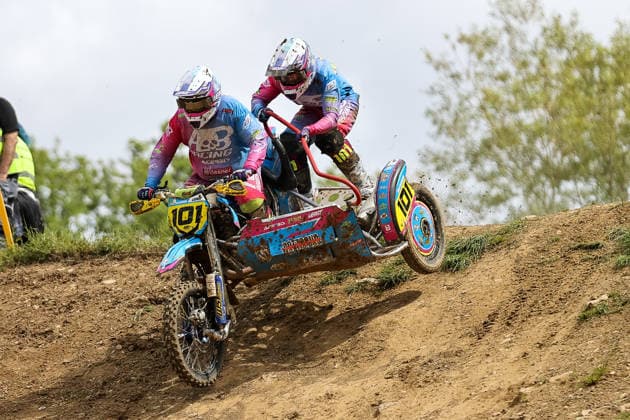 Mark Tellermann und Leon Tellermann DEU (101) WSP-KTM , Deutschland, Motorsport, ADAC Motocross Schopfheim 2026, DMX Seitenwagen Deutsche Meisterschaft, 1. Lauf, 17.05.2026, Schopfheim Motocross Rennstrecke Deutschland Copyright: xGrantxHubbsx