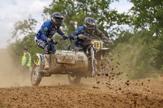 Michel Schmidt und Clemens Fäth DEU (81) WSP-Zabel , Deutschland, Motorsport, ADAC Motocross Schopfheim 2026, DMX Seitenwagen Deutsche Meisterschaft, 1. Lauf, 17.05.2026, Schopfheim Motocross Rennstrecke Deutschland Copyright: xGrantxHubbsx