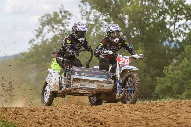 Adrian Peter und Julian Zimmermann DEU (20) VMC PPower Husqvarna , Deutschland, Motorsport, ADAC Motocross Schopfheim 2026, DMX Seitenwagen Deutsche Meisterschaft, 1. Lauf, 17.05.2026, Schopfheim Motocross Rennstrecke Deutschland Copyright: xGrantxHubbsx
