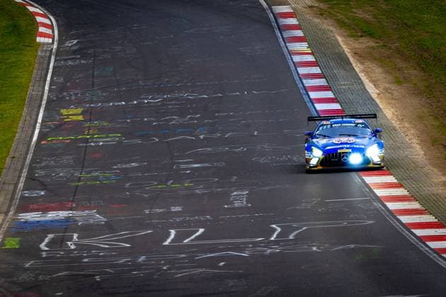 NURBURG - Mercedes-AMG Team RAVENOL Maro Engel, Luca Stolz, Fabian Schiller, Maxime Martin Mercedes-AMG GT3 at the ADAC RAVENOL 24h Nurburgring on May 17, 2026 in Germany. (Photo by Jack Brekelmans EYE4IMAGES DeFodi Images) -