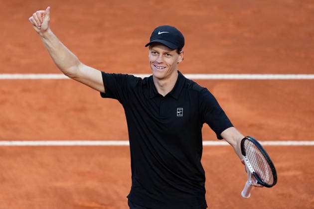 Jannik Sinner of Italy celebrates the victory of the Internazionali BNL d Italia 2026 tennis tournament at Foro Italico in Rome (Italy) on May, 17, 2026. AntoniettaxBaldassarre
